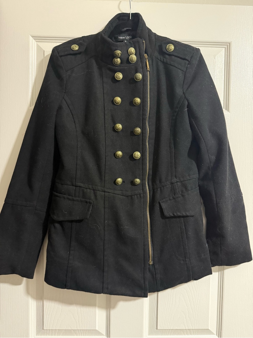 Black button pea coat